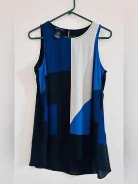 I-N-C International Concepts Colorblock Sleeveless Tunic Top  size M
